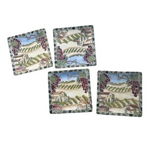 Gucci Vineyard Scene Square Plates - Multicolor